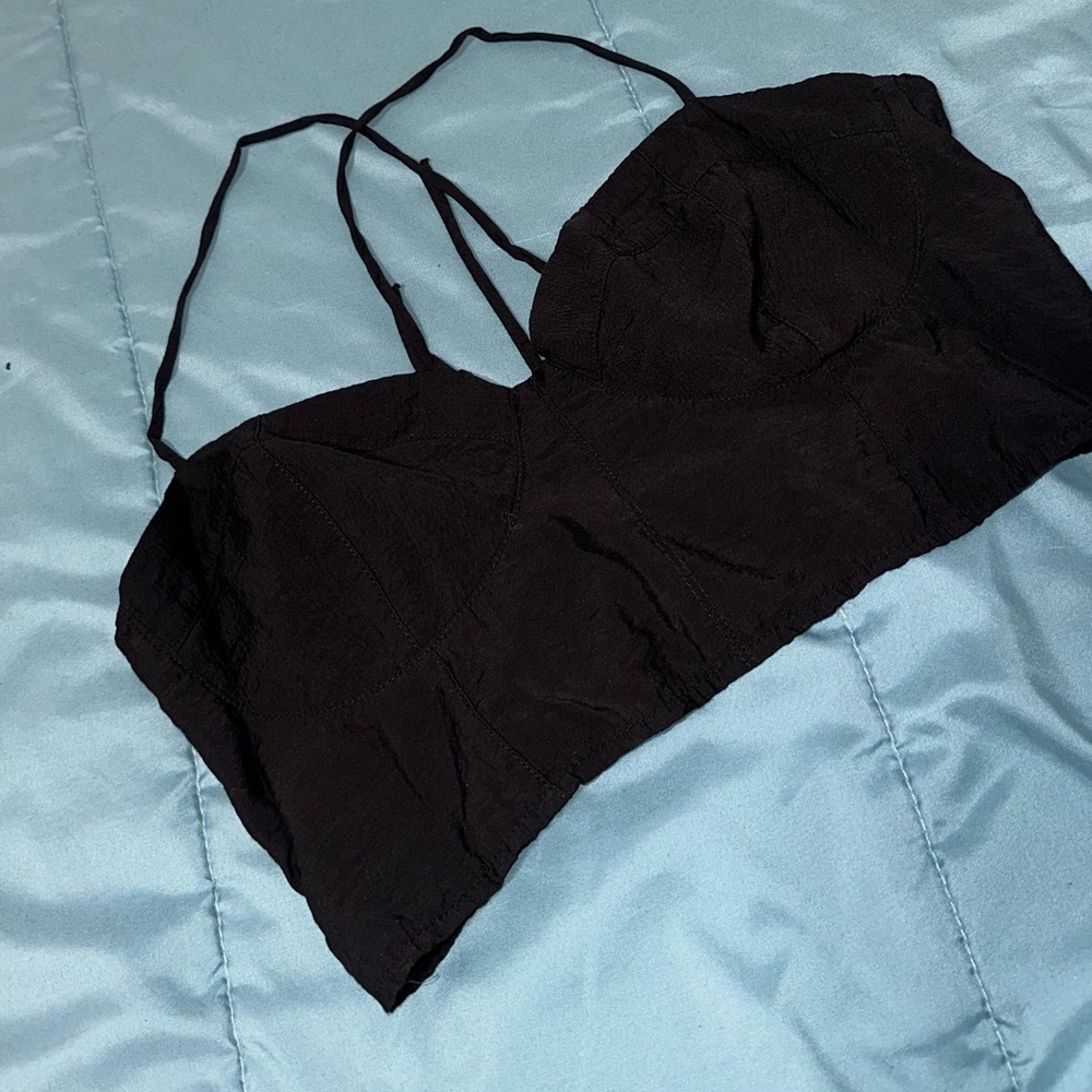 H&M Black halter crop top